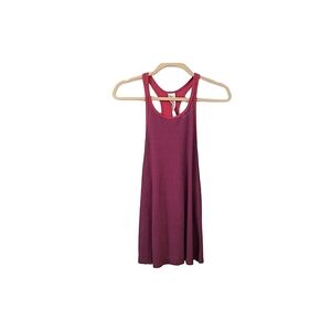 Free People Burgundy Ribbed Racerback Loose Fit Tank Top Size M